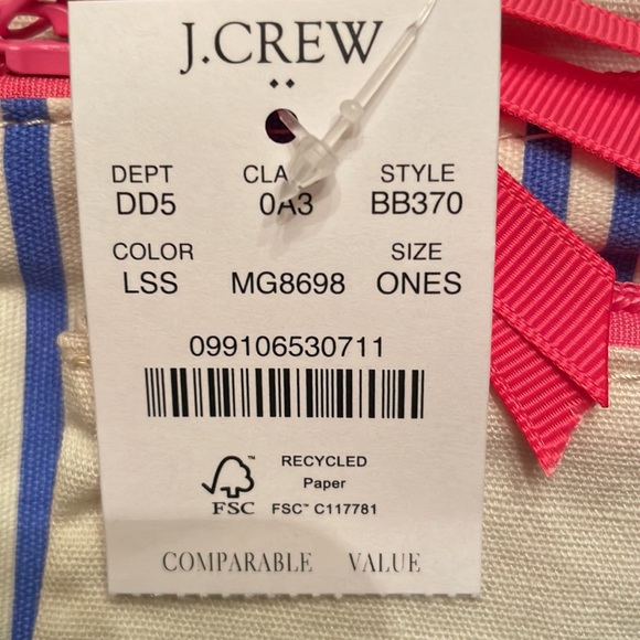 NWT J Crew 3 cosmetic bags, different sizes, colorful with pink zippers. - Picture 13 of 13